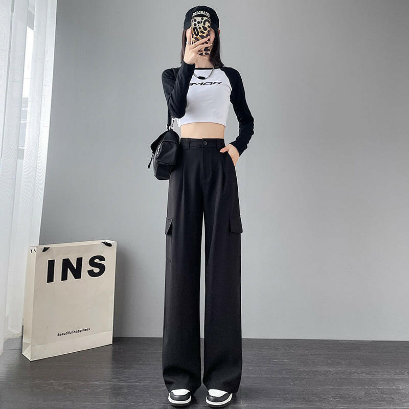 Women's High Waist Trousers Wide Leg Pants