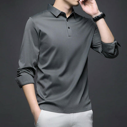 Seamless Quality Lapel Long Sleeve Shirt for Men