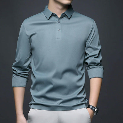 Seamless Quality Lapel Long Sleeve Shirt for Men