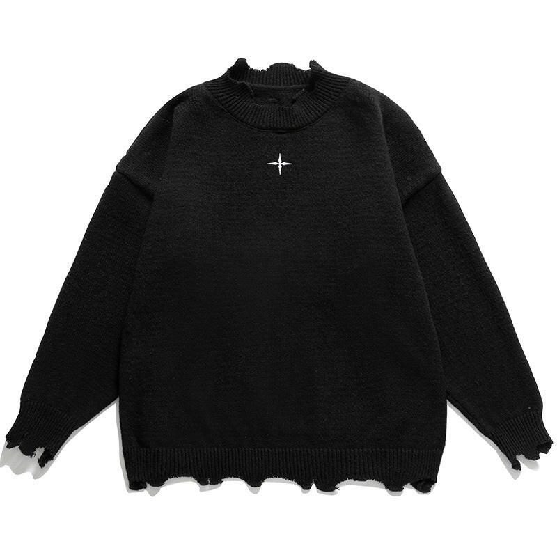 Irregular Raw Hem Sweater Men's And Women's Knitwear