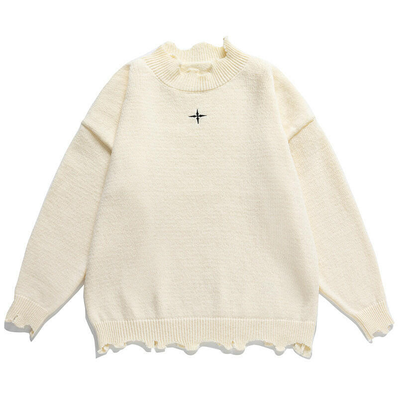 Irregular Raw Hem Sweater Men's And Women's Knitwear