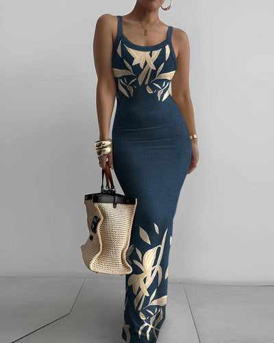 Suspender Slim Fit Skinny Long Dress