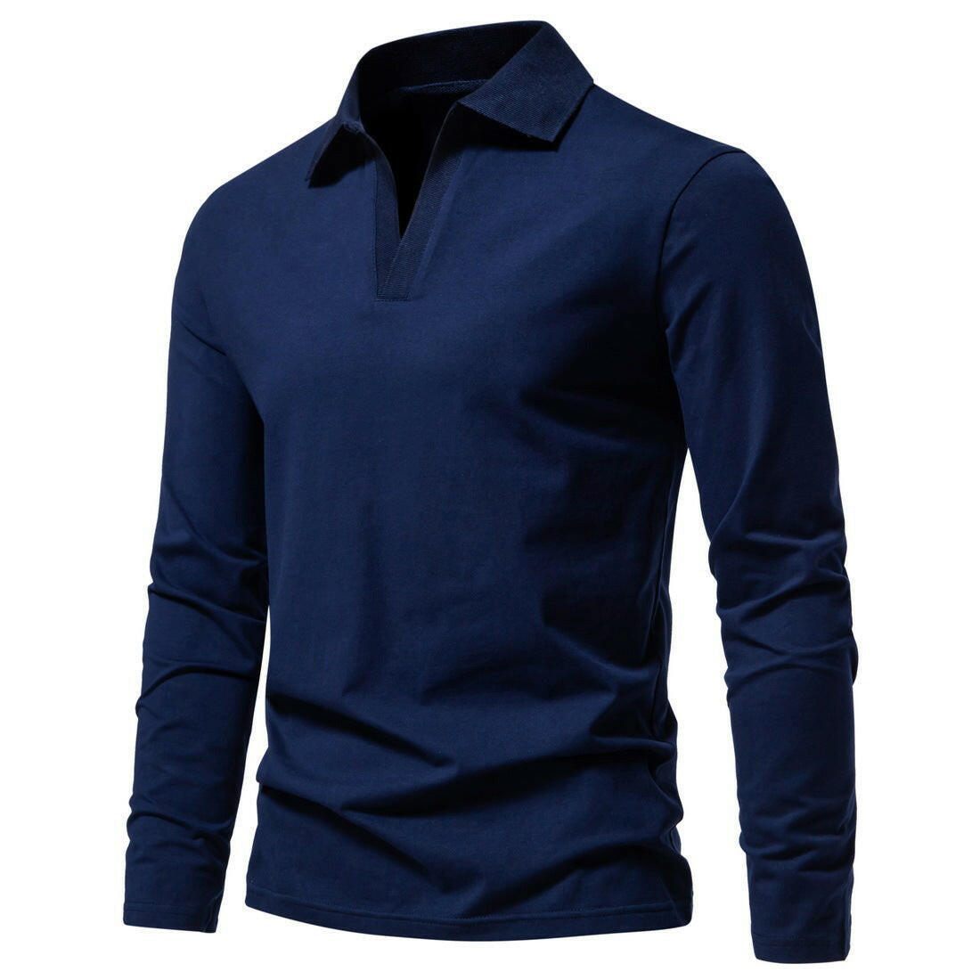 Men's V-neck Long-sleeved T-shirt