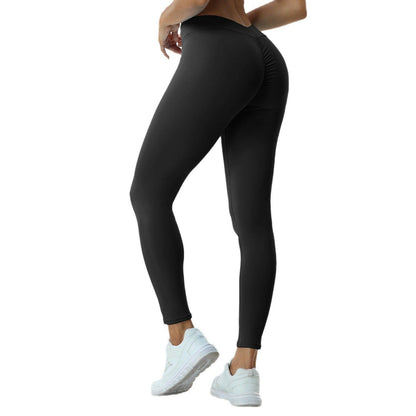 Fitness Yoga Pants V Waist Solid Color Sports Trousers