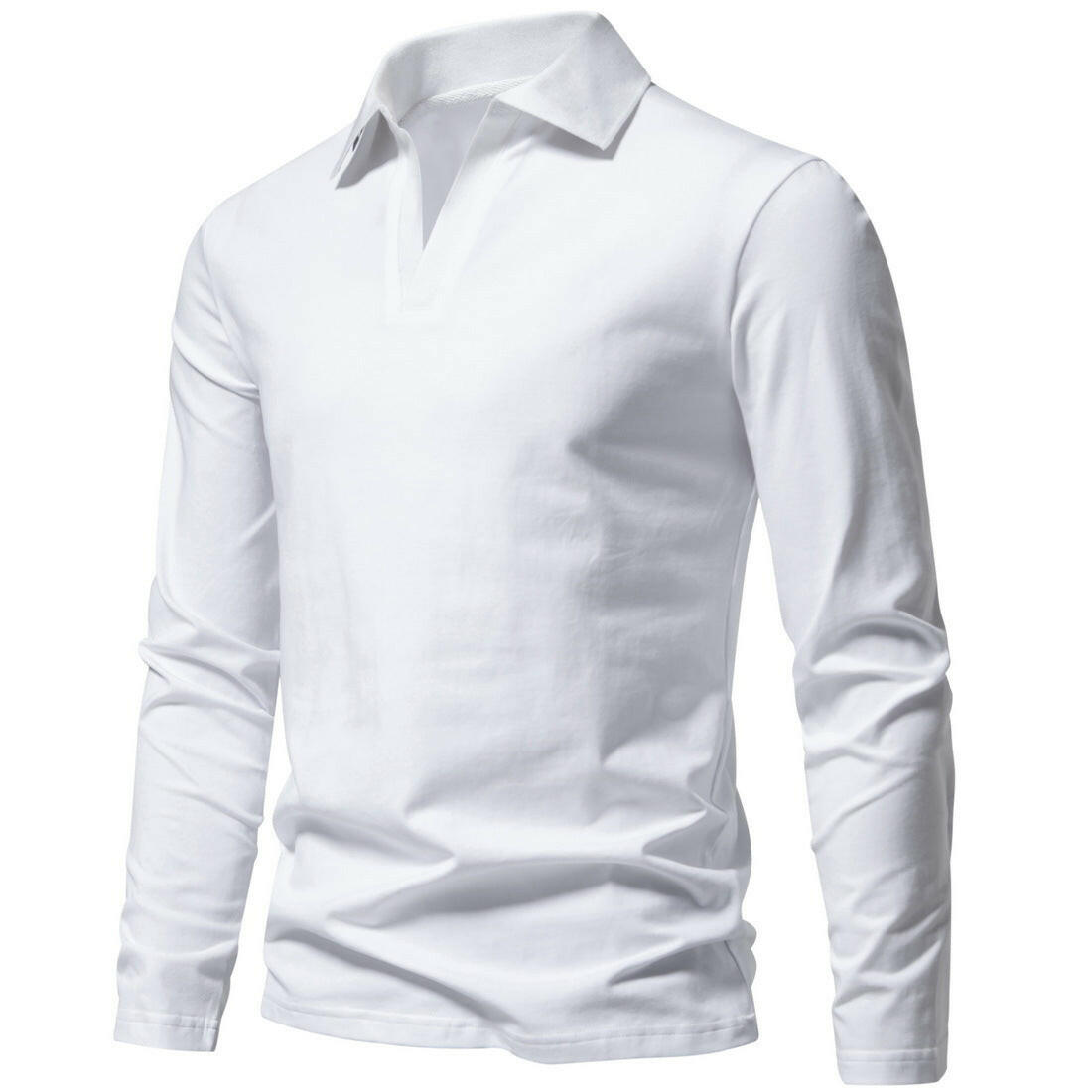 Men's V-neck Long-sleeved T-shirt