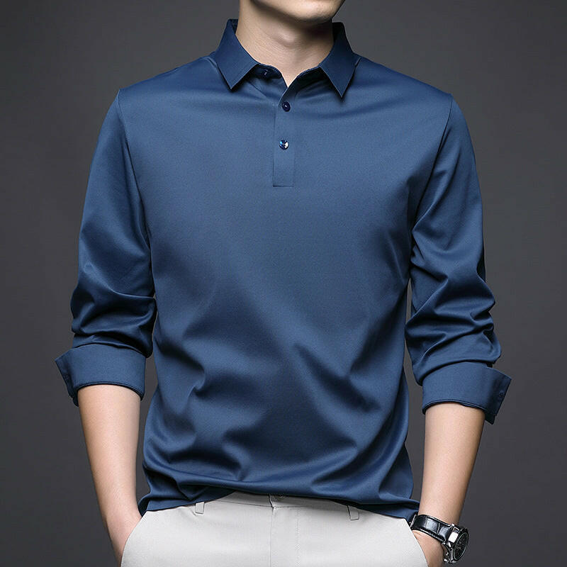 Seamless Quality Lapel Long Sleeve Shirt for Men