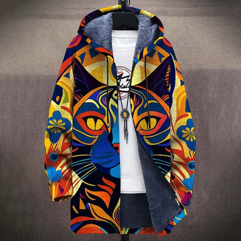 Men's Digital Printed Stand Collar Jacket