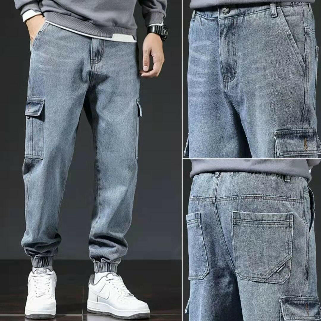 Workwear Multi-pocket Jeans For Men