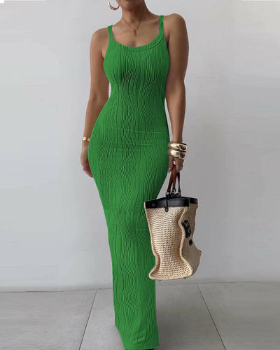Suspender Slim Fit Skinny Long Dress