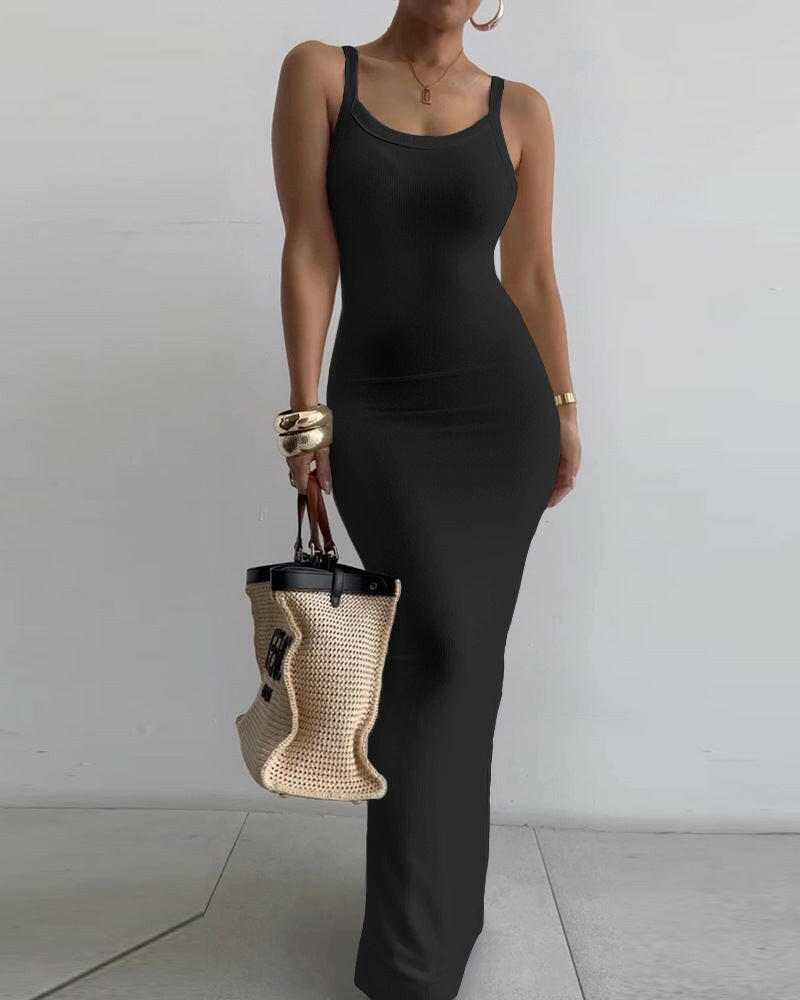Suspender Slim Fit Skinny Long Dress