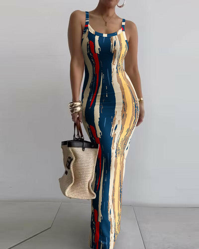Suspender Slim Fit Skinny Long Dress