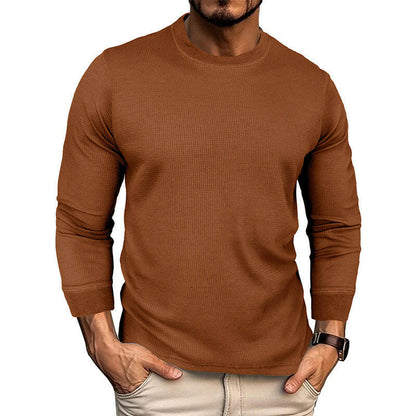 Men's Fashion Casual Loose Round Neck Long-sleeved T-shirt