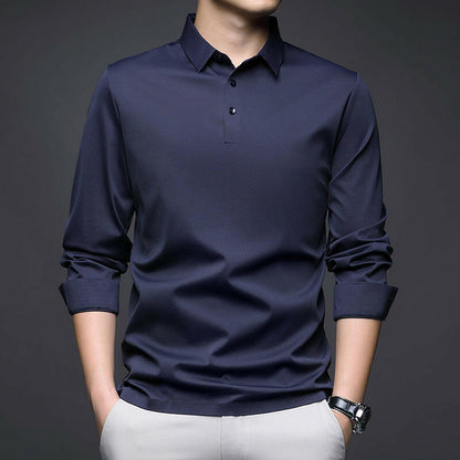 Seamless Quality Lapel Long Sleeve Shirt for Men