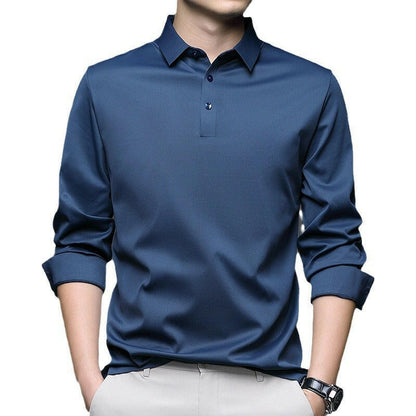 Seamless Quality Lapel Long Sleeve Shirt for Men