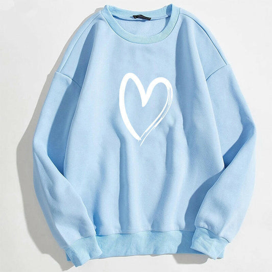 Printed Heart Trendy Sweater For Women