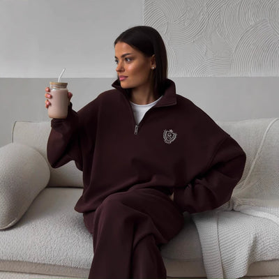 All-matching Comfortable Letter Crew Neck Terry Sweater