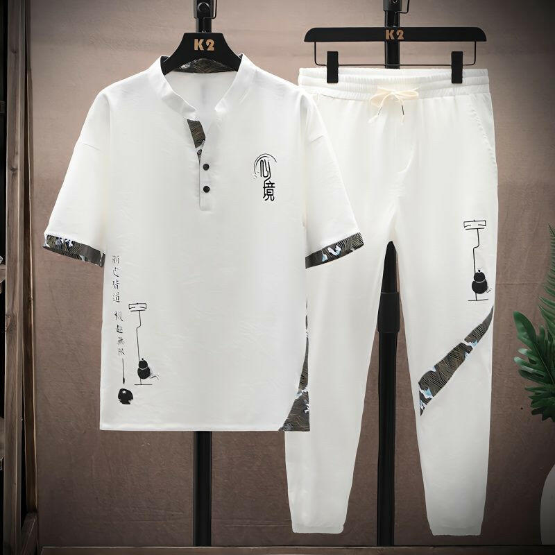 Men's Sports and Leisure Two-Piece Outfit Set