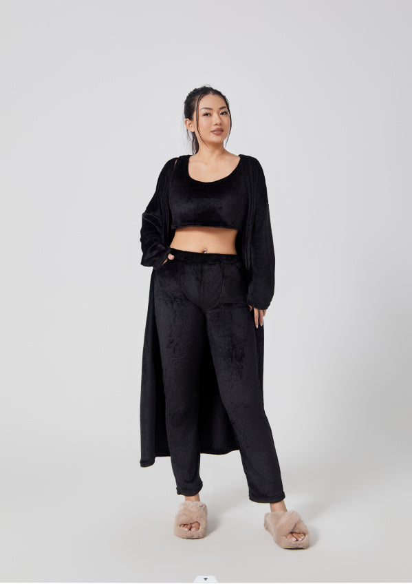 3-Piece Cozy Pajama Lounge Set for Women – Winter Warm Outfit