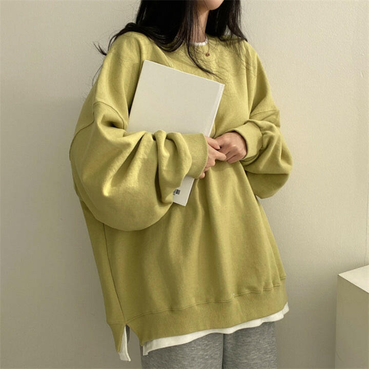 Women's Loose All-matching Fleece-lined Solid Color Hoodie