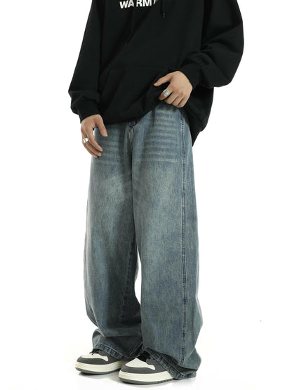 Retro Versatile Wide Leg Jeans Men's New Loose