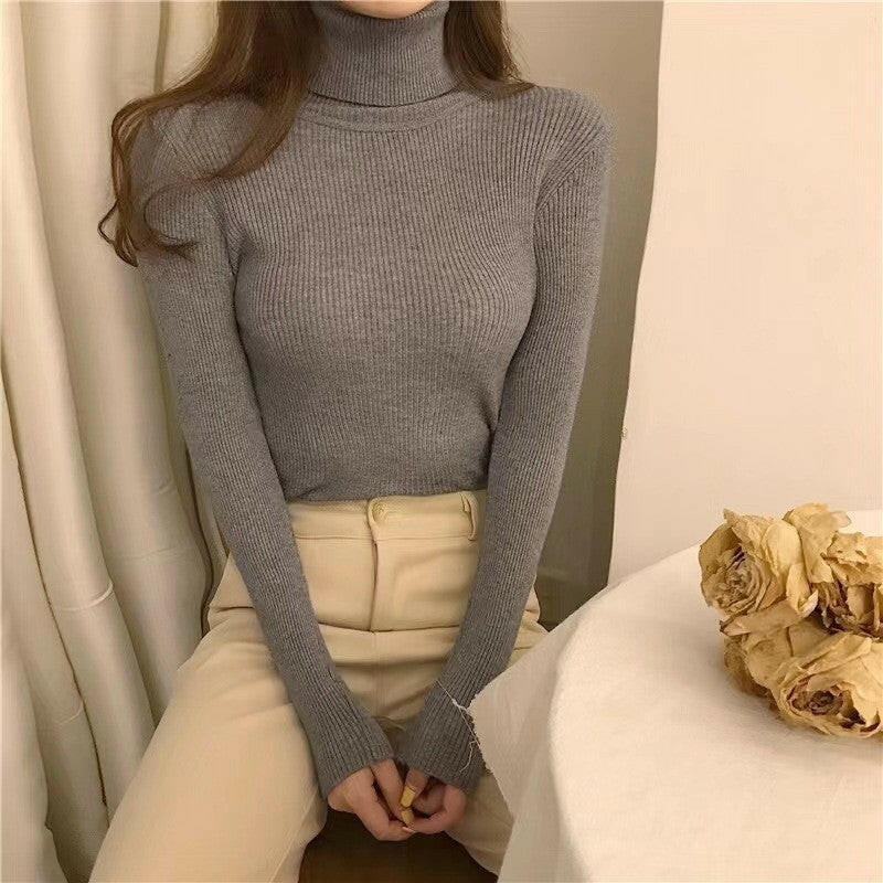 Half High Collar Inner Lining Bottom Sweater