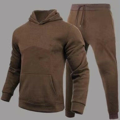 Slim Fit Solid Color Hoodie Set