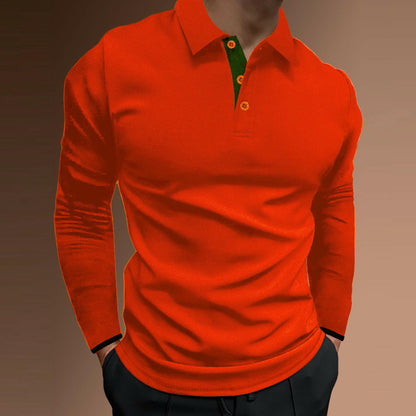 Men's Casual Stand Collar Stretch Vertical Stripe Long Sleeve