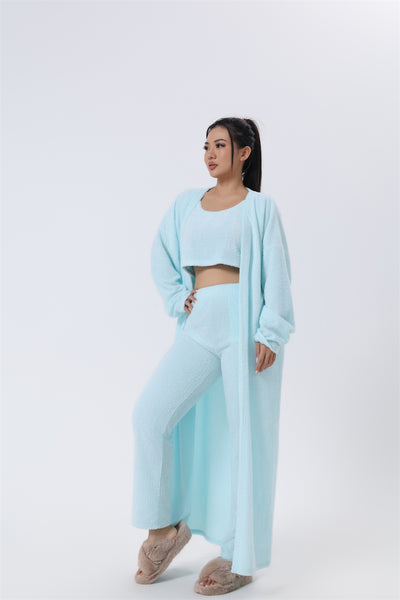 3-Piece Cozy Pajama Lounge Set for Women – Winter Warm Outfit