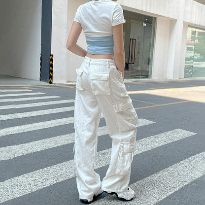 High-waist Straight-tube Casual Frock Trousers