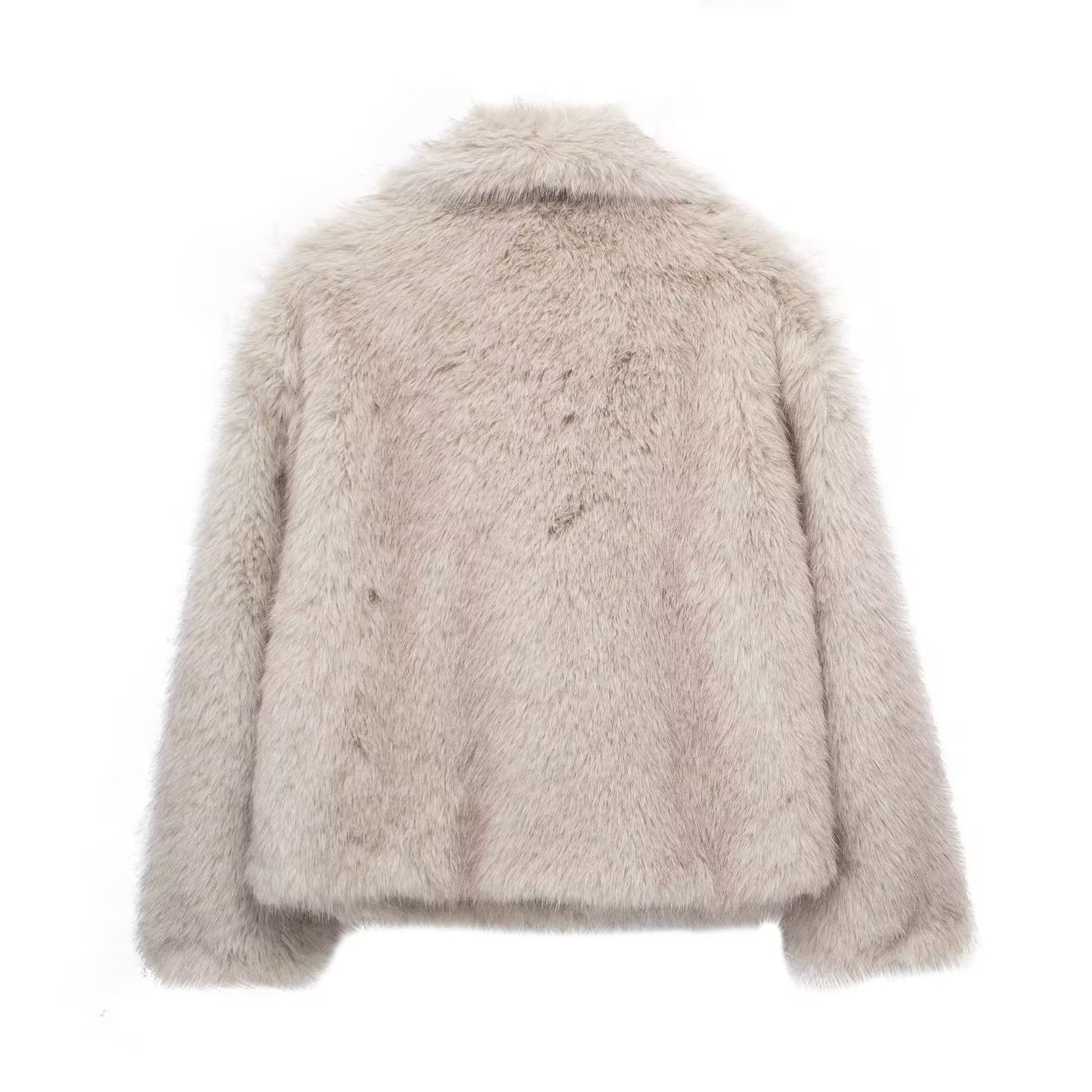 Women’s Warm Plush Lapel Jacket – Winter Outwear