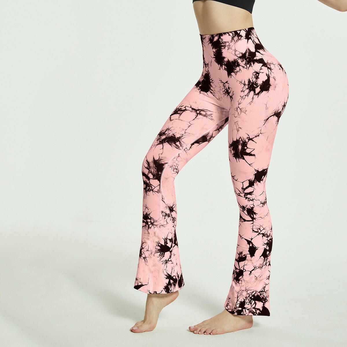 Tie-Dye Printed Pants: Seamless High Waist Fitness Running Leggings for Women