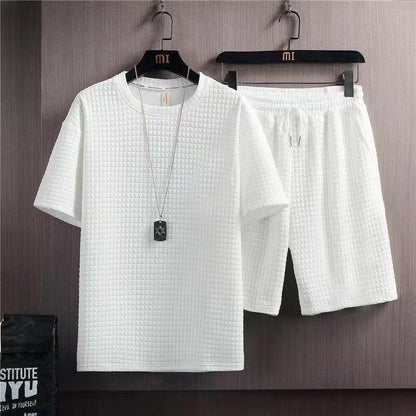 New Men's Casual Summer Two-Piece: Half-Sleeve T-shirt and Shorts Set