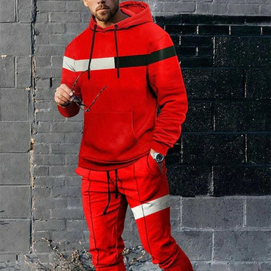 Men's Fashion Casual Hooded Sweater And Trousers Set