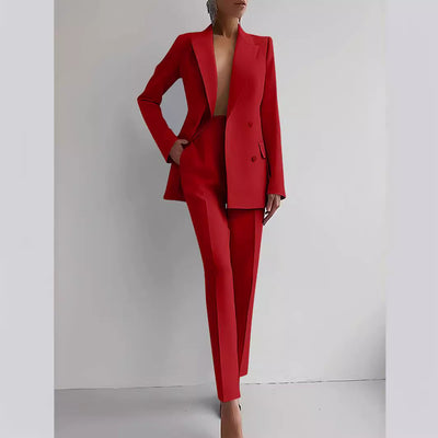 Women’s Single-Breasted Blazer & Slim Fit Suit Set