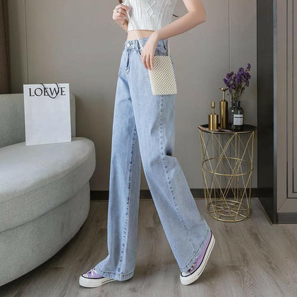 High-waisted Straight-leg Loose-fitting Wide-leg Pants