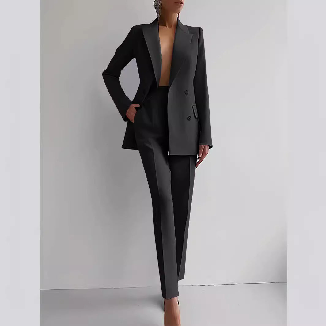 Women’s Single-Breasted Blazer & Slim Fit Suit Set