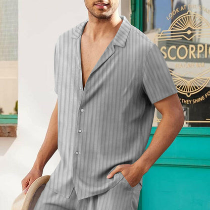 Men's Summer Loose Lapel Polo Cardigan Shirt