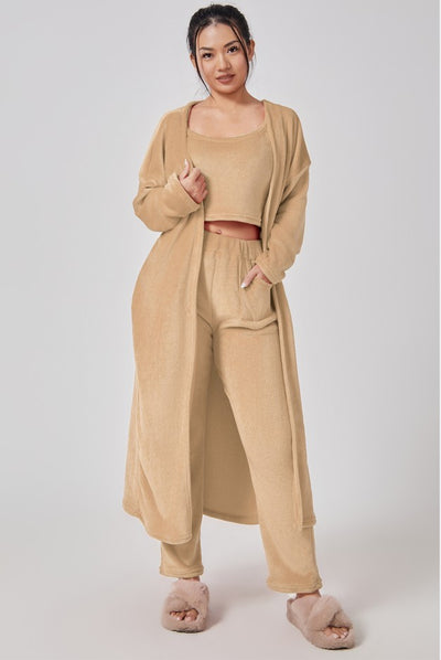 3-Piece Cozy Pajama Lounge Set for Women – Winter Warm Outfit