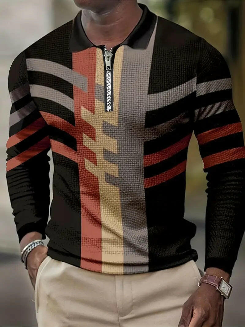 New Men's 3D Digital Printing Long Sleeve