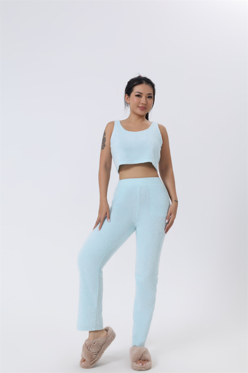 3-Piece Cozy Pajama Lounge Set for Women – Winter Warm Outfit