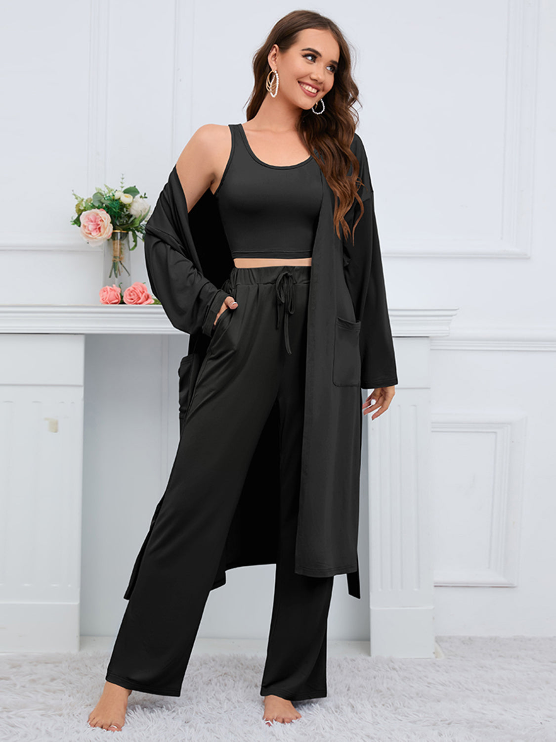 Tank, Cardigan and Pants Set