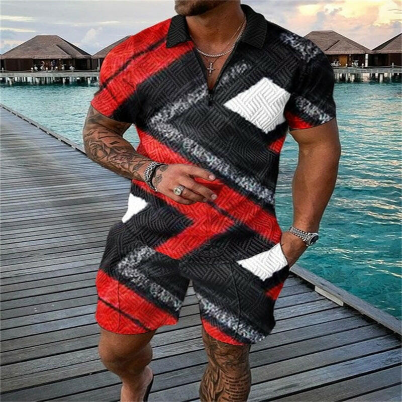 Fashion Short Sleeve Casual Men's Set