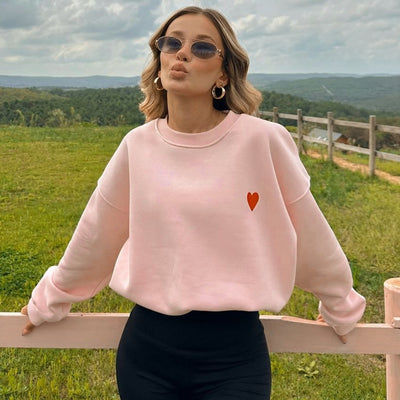 Casual Fashion Sweet Round Neck Pullover Women