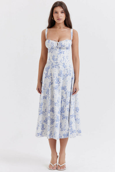 French High Split Suspender Dress Summer Party Wear