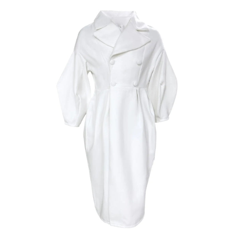 Women's Classic Winter Long Coat Double-Breasted Belted Trench