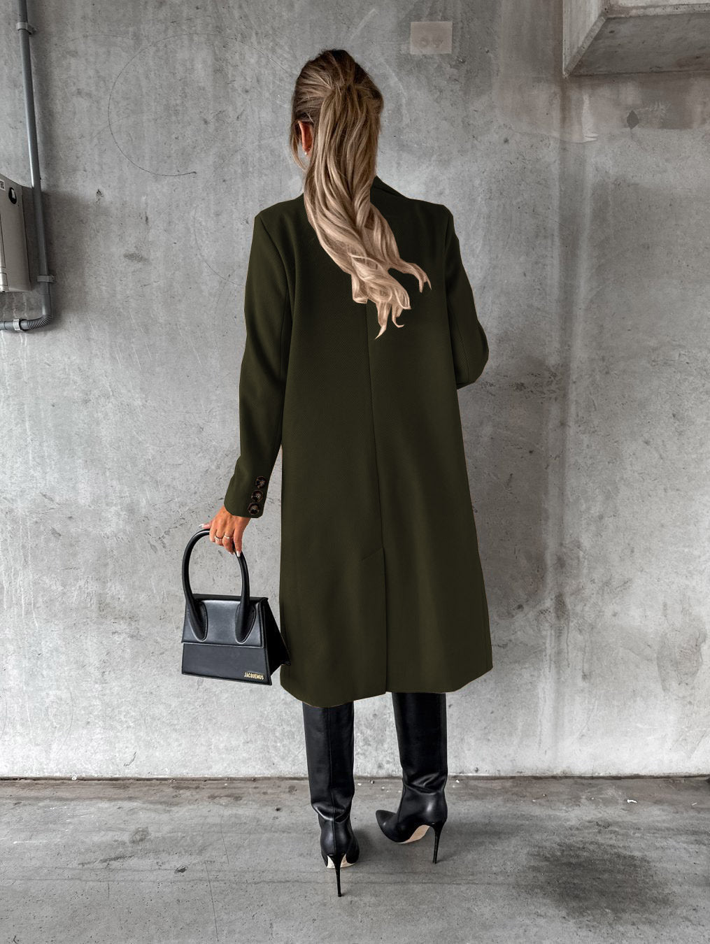 Women’s Double-Breasted Long Coat – Winter Fashion
