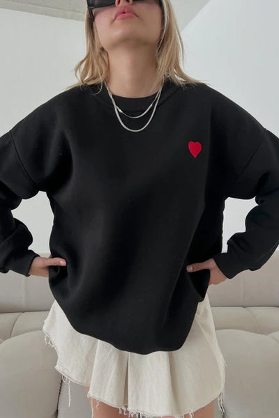Casual Fashion Sweet Round Neck Pullover Women