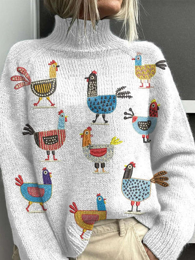 Women's Woolen Sweater Fashion High Collar Sweater
