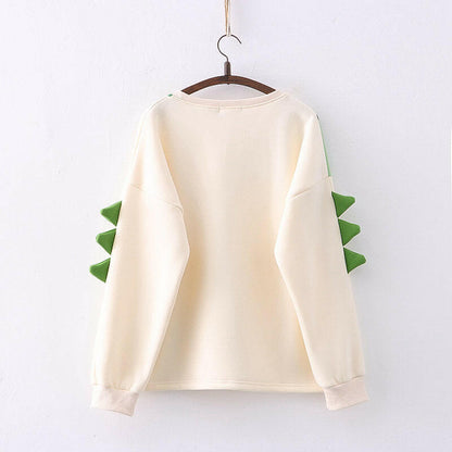 Fleece-lined Thickened Crew Neck Pullover Sweatshirt