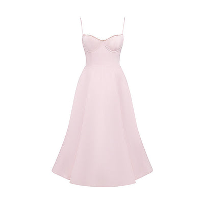 Light Luxury Heavy Industry Slimming Voile Suspender dress